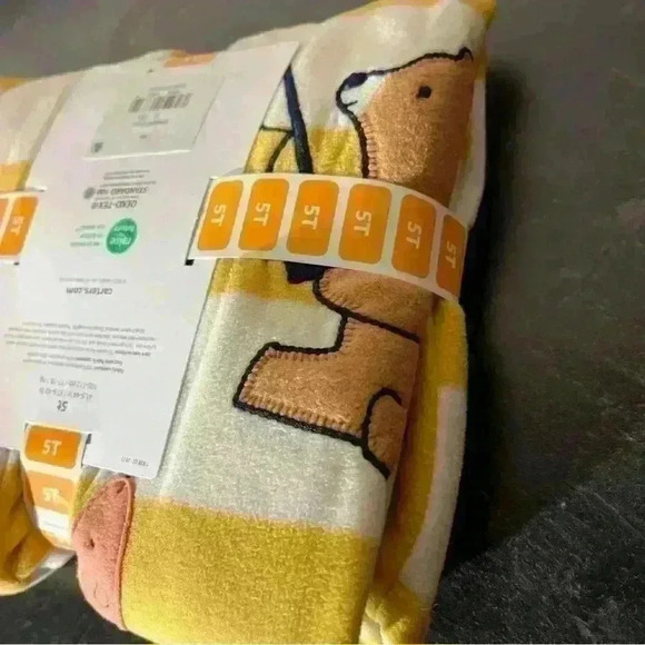 Carter's Toddler Sleepwear Close Footie 5T Bear/ Fishing Stripped Pattern Zipper - Picture 4 of 6